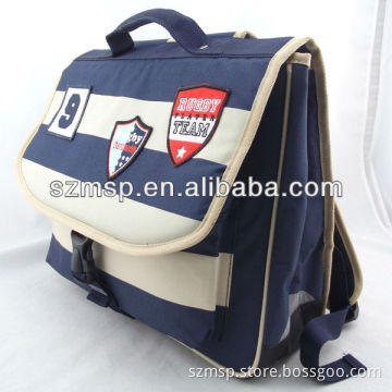 Printed patch cartable satchel backpack for boys
